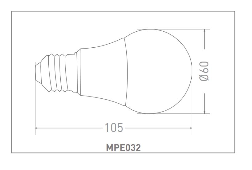 Kích thước đèn Bulb MBE032